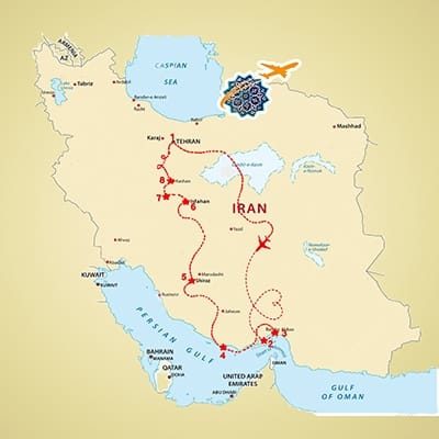 Incredible Persia Tour Map