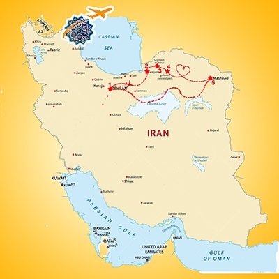 Iran Magnificent Tour - Trip Map
